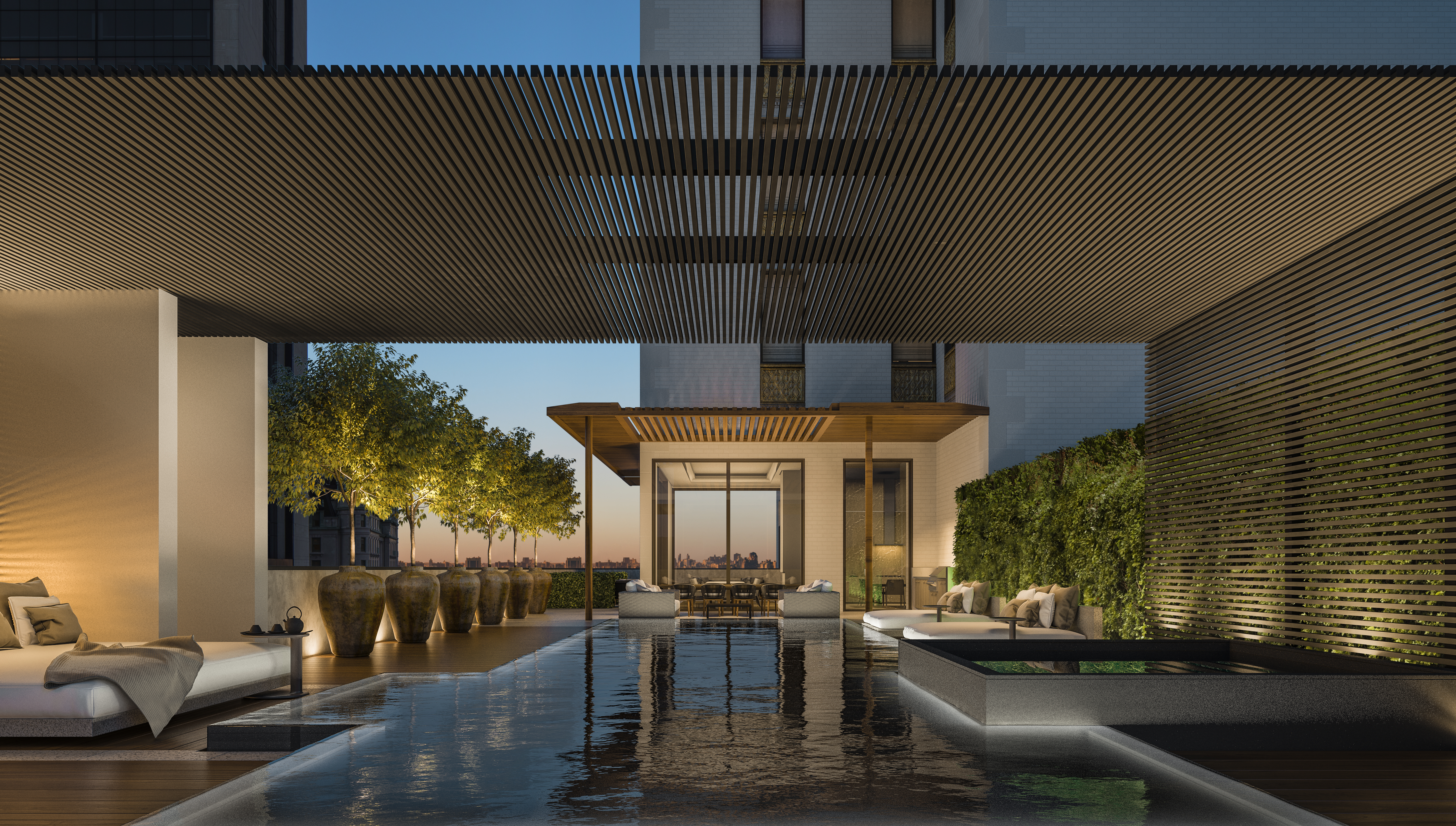 The sprawling pool at the new Aman Hotel in New York, where an entry-level room will set you back $3,200 — not including breakfast.  You can also stay if you join the private club for $200,000. 