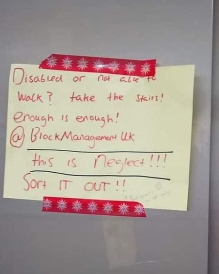 Tenants have repeatedly complained about the state of lifts in St Francis Tower at BMUK