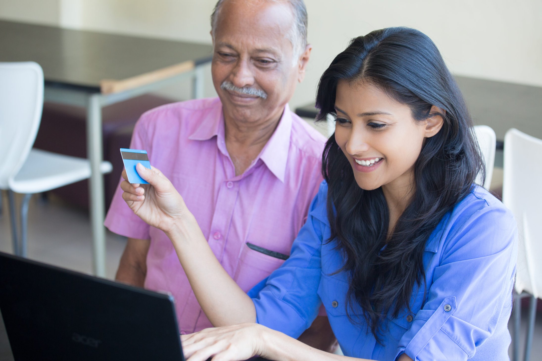 Young woman with a credit card