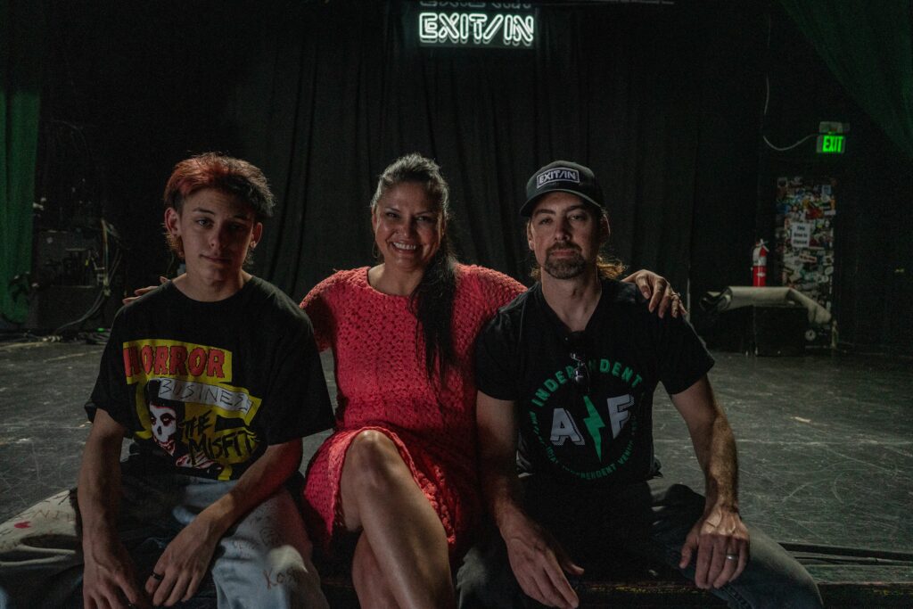 IE 2 Exit / In owners Telisha and Chris Cobb with their son Spike sit on stage at Exit / In. (Photo: John Partipilo)