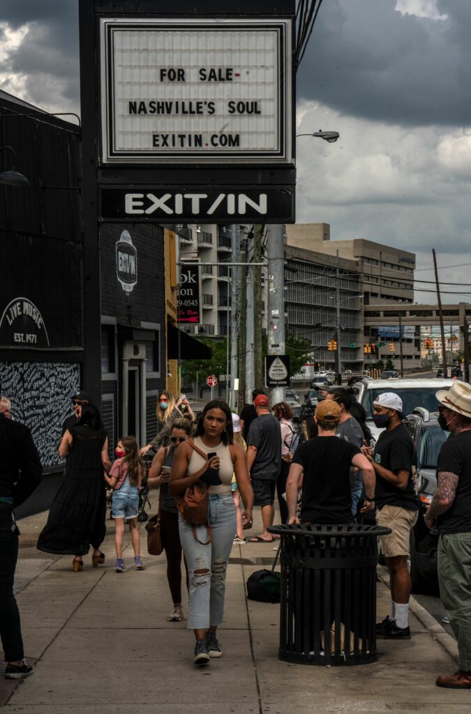 IE 6 Nashville's Elliston Place, busy Wednesday afternoon as Exit / In supporters arrived for a rally. (Photo: John Partipilo)